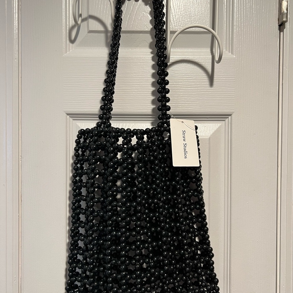 Beaded open tote